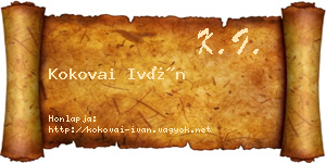 Kokovai Iván névjegykártya