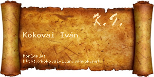 Kokovai Iván névjegykártya